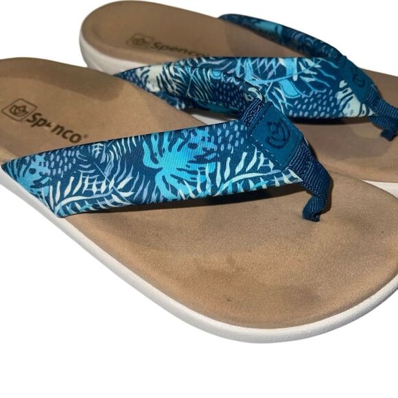 Spenco Victoria Tropical Blue Memory Foam Supportive Sandals Size 7 - Picture 2 of 9